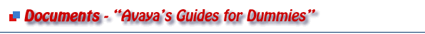 Avaya Guides for Dummies Series